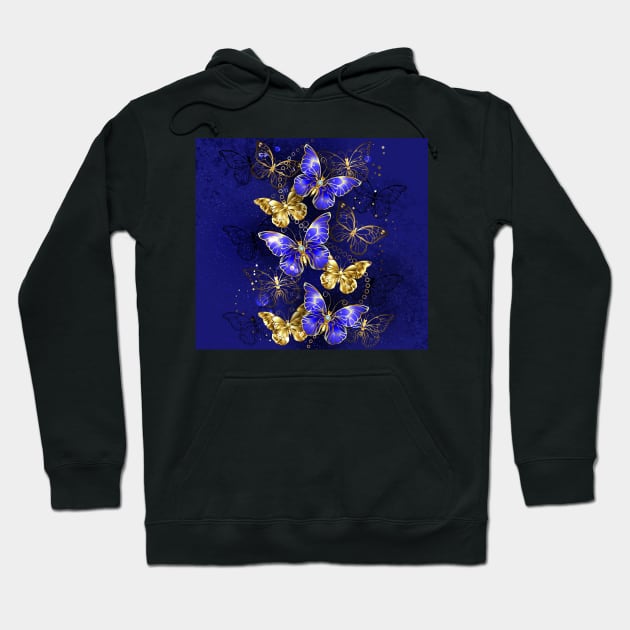 Composition with Sapphire Butterflies Hoodie by Blackmoon9